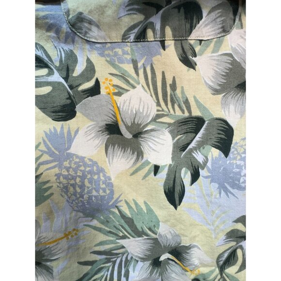 Cherokee Waikiki Hawaiian Button-Up Shirt Size XL Green Short Sleeve Tropical - Picture 7 of 13